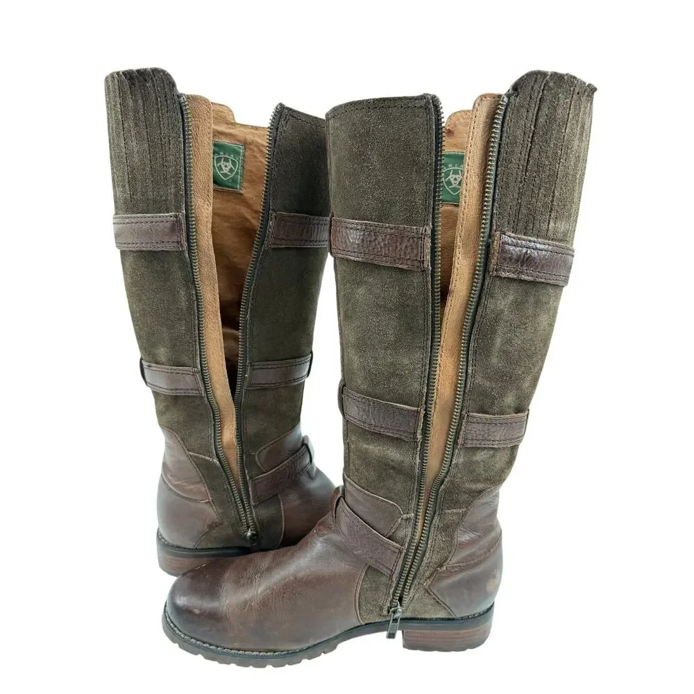 Ariat 10006782 Women's Highland Tall Boots SZ 9B Leather Suede Straps Fall